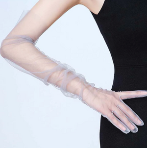 Paire de gants en tulle transparents ultra fins pour femmes