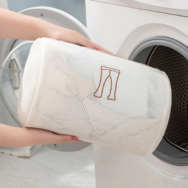 Laundry bags for travel or dirty linen with descriptive patterns