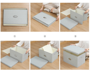 Linen storage box with lid